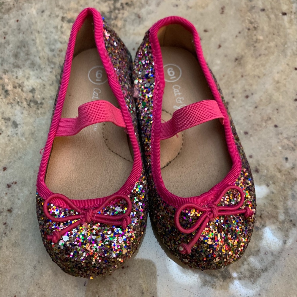 Toddler glitter slip ons